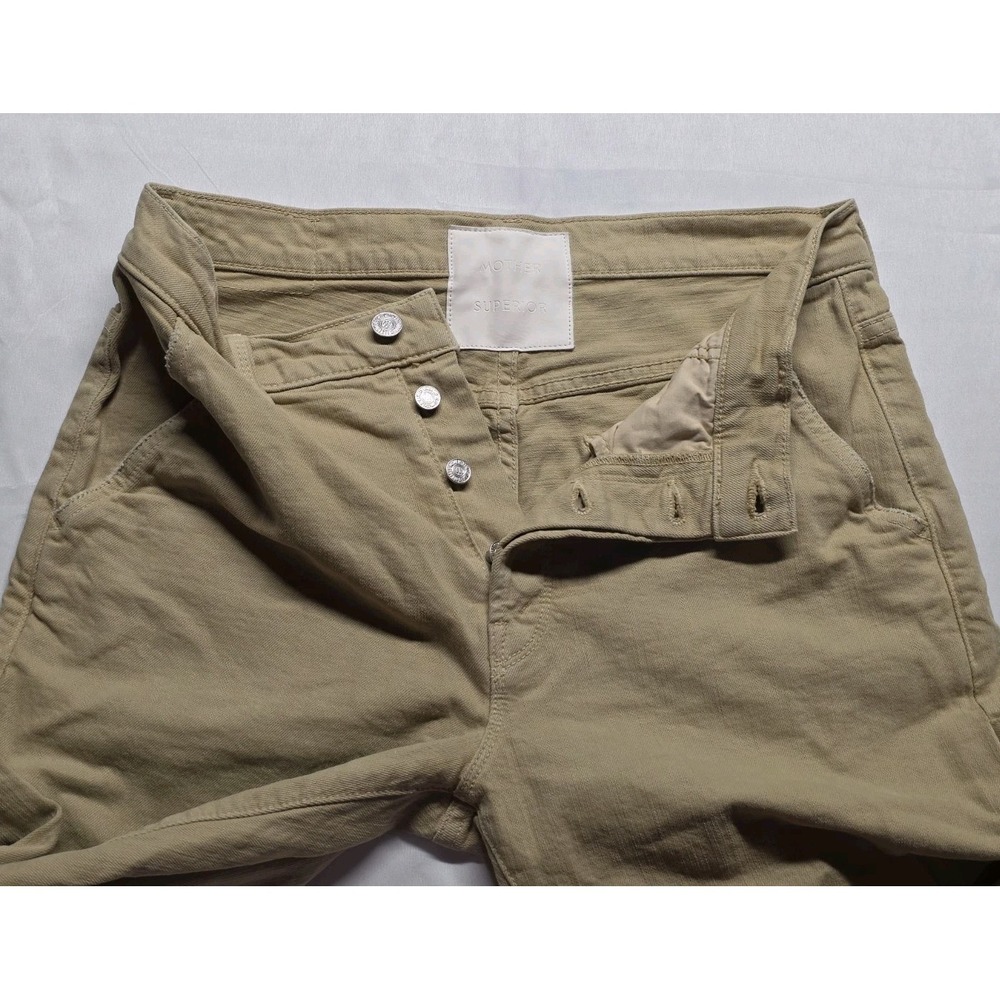 Mother The Ditcher Utility Flood Jeans Womens 27 Straight Fit Denim Khaki - Picture 5 of 10